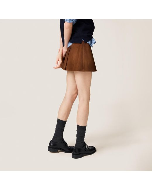 Miu Miu Brown Suede Skirt