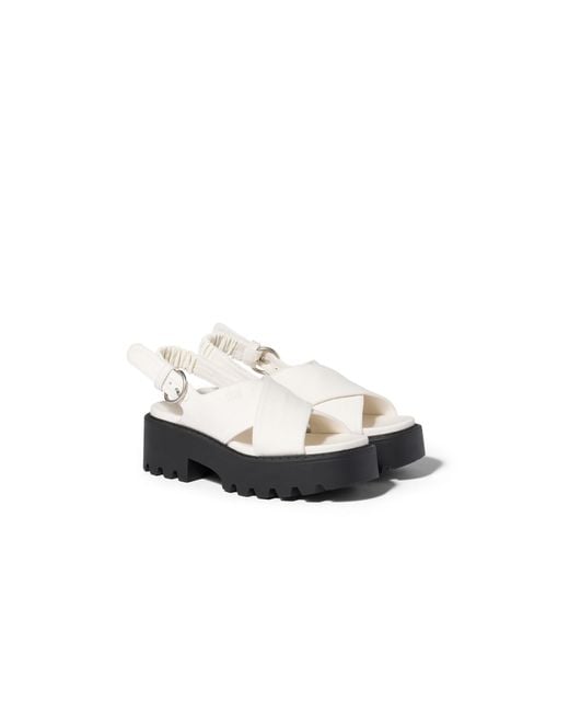 Miu Miu White Gabardine Sandals