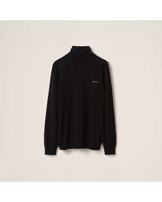 Miu Miu Black Cashmere Turtleneck Sweater