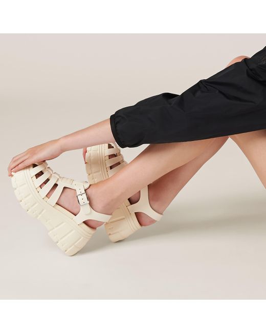 Miu Miu Natural Eva Platform Sandals
