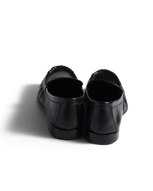 Miu Miu Black Buffalo Leather Loafers