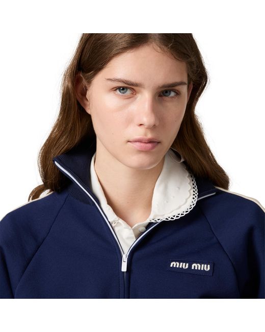 Miu Miu Blue Technical Fabric Jacket