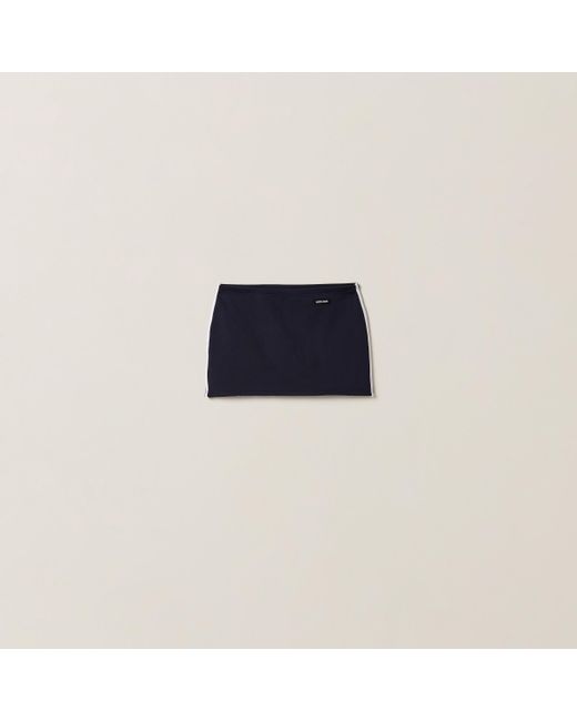 Miu Miu Blue Technical Yarn Miniskirt