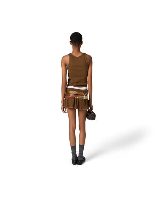 Miu Miu Brown Garment-Dyed Cotton Tank Top