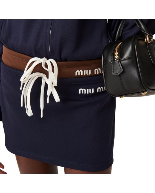 Miu Miu Blue Technical Yarn Sweatshirt