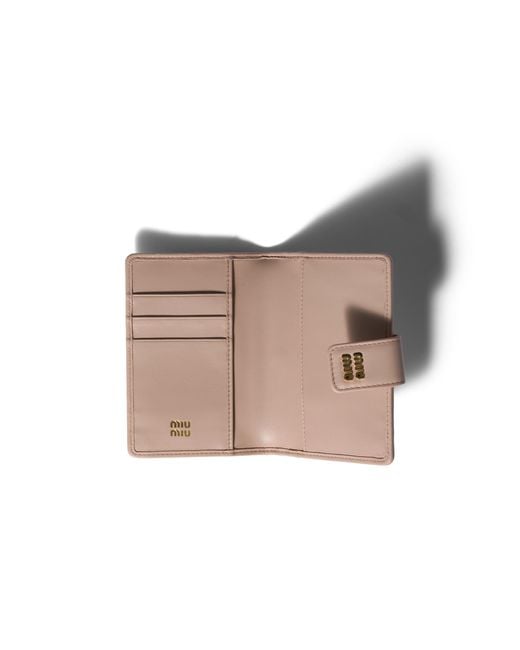 Miu Miu Pink Matelassé Nappa Leather Wallet