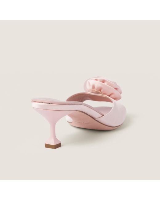 Miu Miu Pink Satin Slides