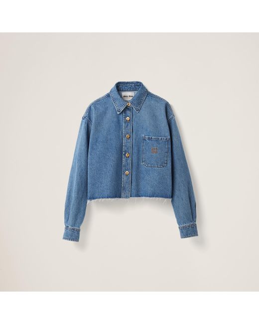 Miu Miu Blue Denim Blouson Jacket
