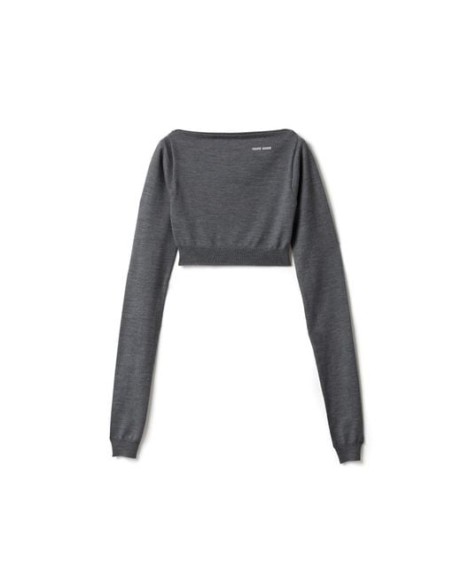 Miu Miu Black Wool Boat-Neck Sweater