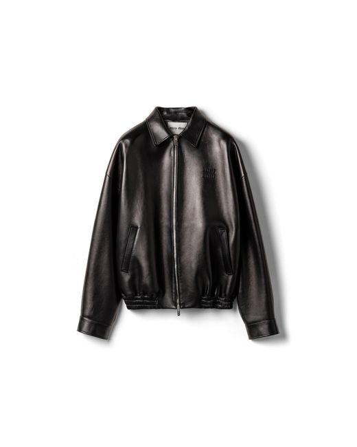 Miu Miu Black Plongé Nappa Leather Jacket