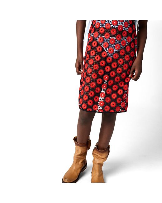 Miu Miu Red Macramé Apron