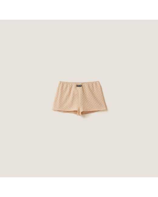 Miu Miu Natural Cashmere And Silk Shorts