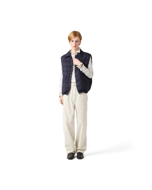 Miu Miu Blue Technical Pongé Down Vest