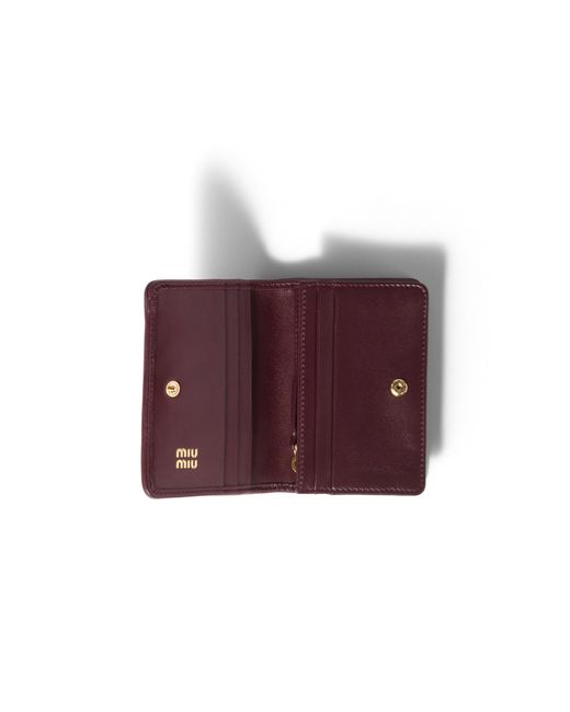 Miu Miu Brown Small Matelassé Nappa Leather Wallet