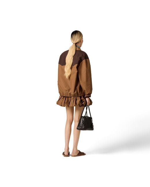 Miu Miu Brown Gingham Check Blouson Jacket