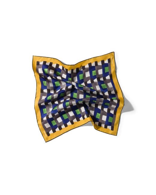 Miu Miu Blue Printed Silk Scarf
