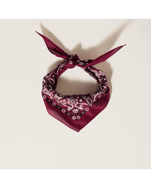 Miu Miu Pink Printed Poplin Scarf