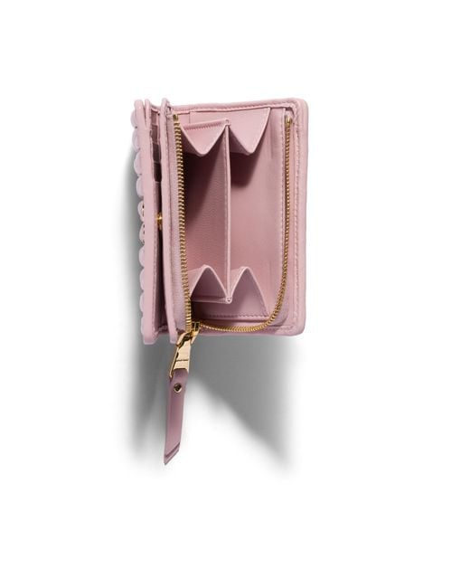 Miu Miu Pink Matelassé Nappa Leather Small Wallet