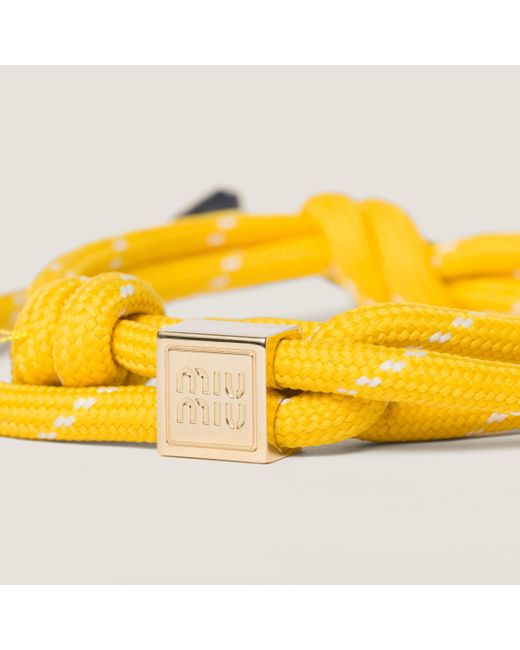 Miu Miu Metallic Cord And Nylon Bracelet