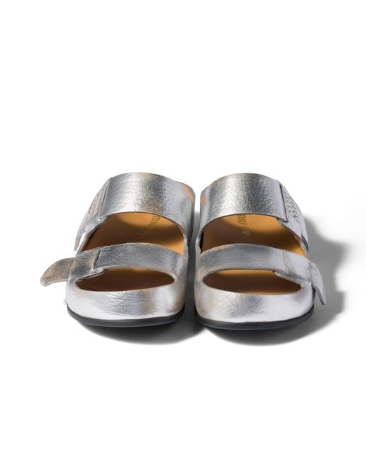 Miu Miu Metallic Bleached Leather Sandals