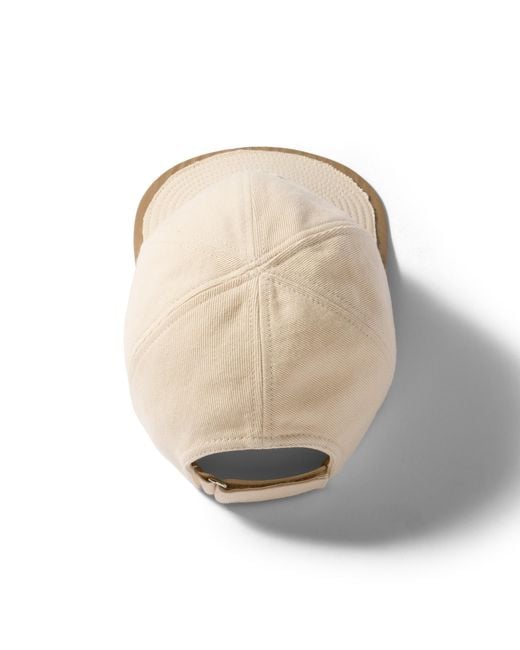Miu Miu White Drill And Poplin Baseball Cap
