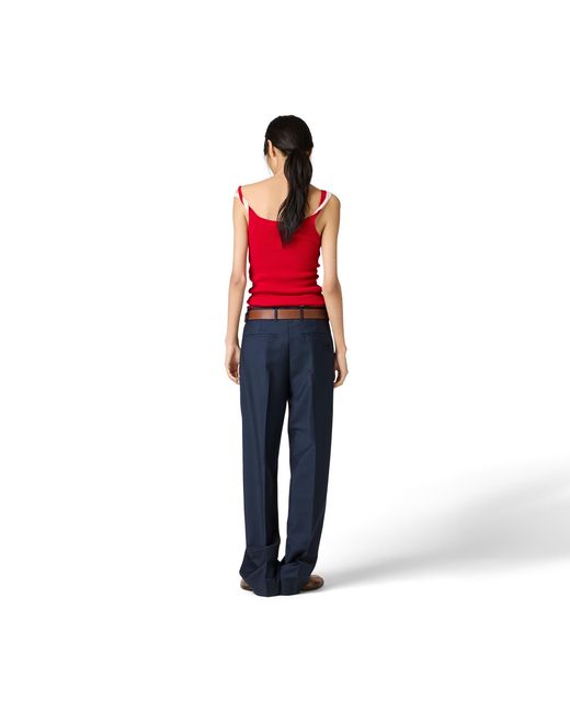 Miu Miu Red Cotton Knit Top