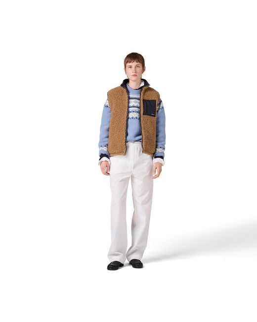 Miu Miu Brown Teddy Down Vest With Technical Pongé