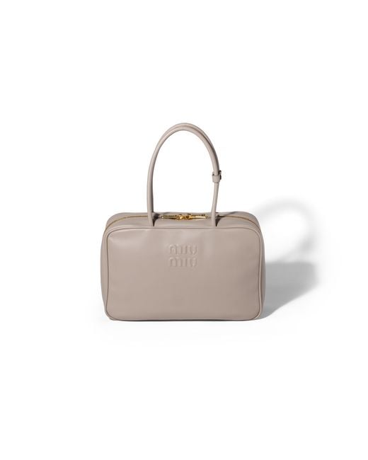 Miu Miu Gray Beau Leather Bag