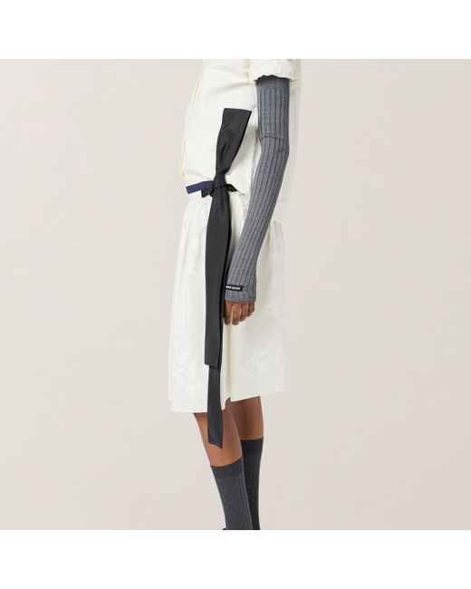 Miu Miu White Embroidered Batiste Skirt
