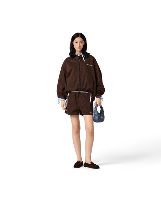 Miu Miu Brown Washed Gabardine Shorts