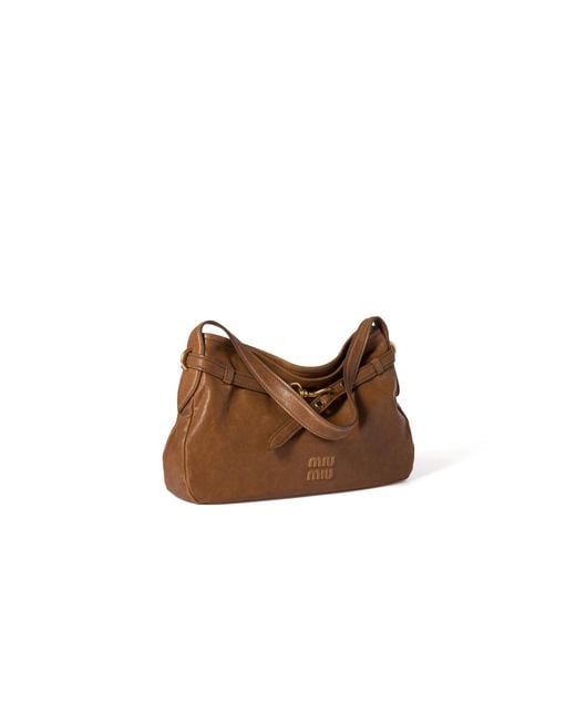 Miu Miu Brown Aventure Nappa Leather Bag