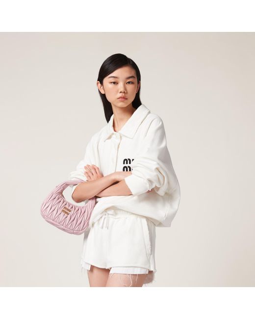 Miu Miu White Embroidered Cotton Shorts