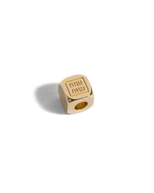 Miu Miu Metallic Enameled Metal Dice Charm With Star