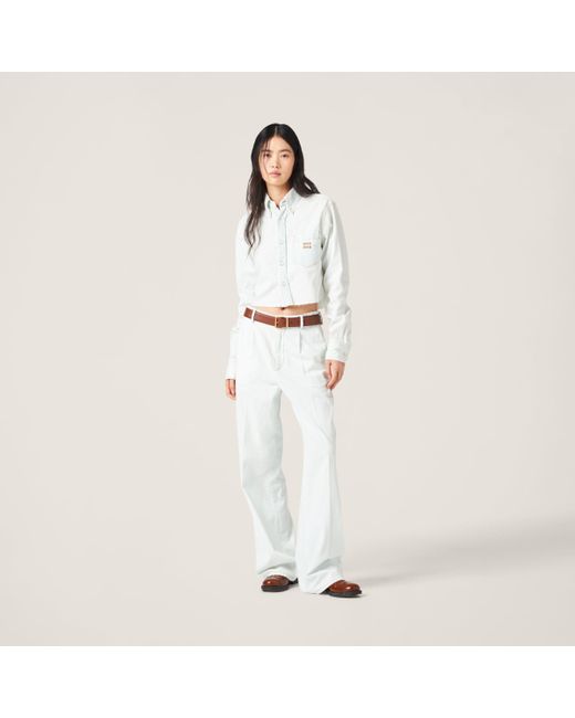 Miu Miu White Chambray Denim Jeans