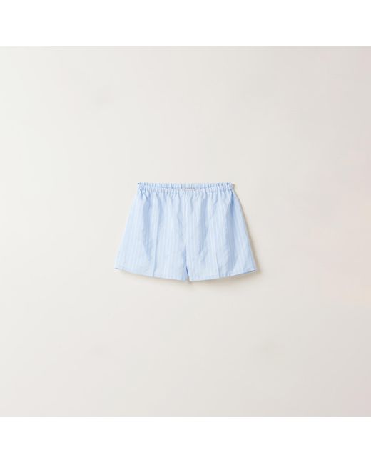 Miu Miu Blue Jacquard Pongé Boxer Shorts