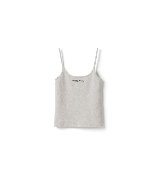 Miu Miu White Seamless Mélange Top