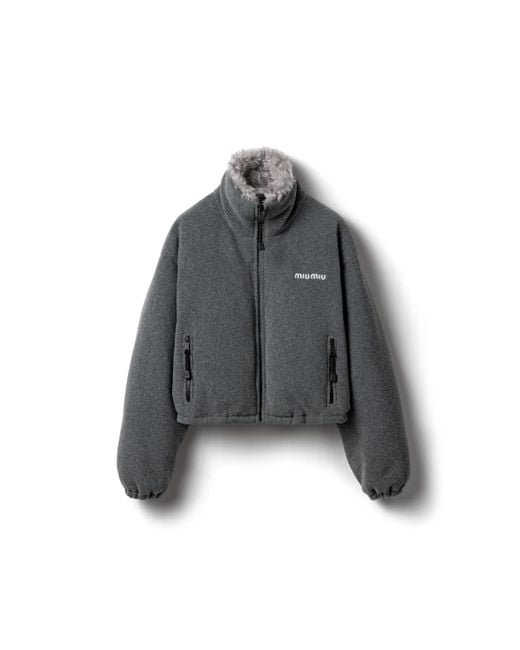 Miu Miu Gray Fleece Down Jacket