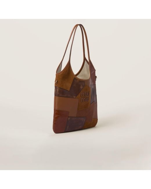 Miu Miu Brown Ivy Leather Patchwork Bag
