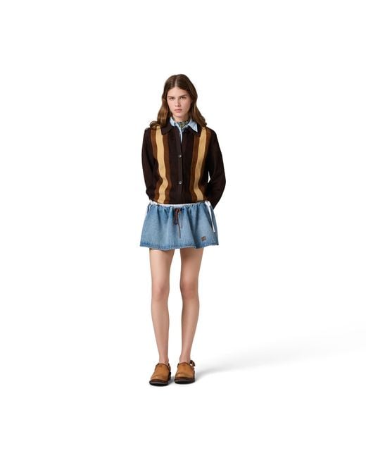 Miu Miu Blue Washed Denim Miniskirt