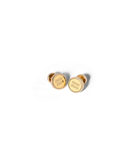 Miu Miu Metallic Enameled Metal Earrings