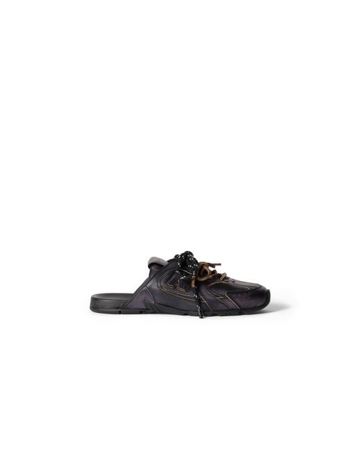 Miu Miu Black New Balance X 530 Sl Deco Calf Leather Mules