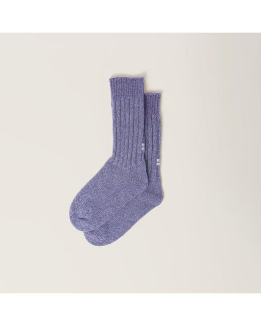 Miu Miu Purple Wool And Cashmere Socks