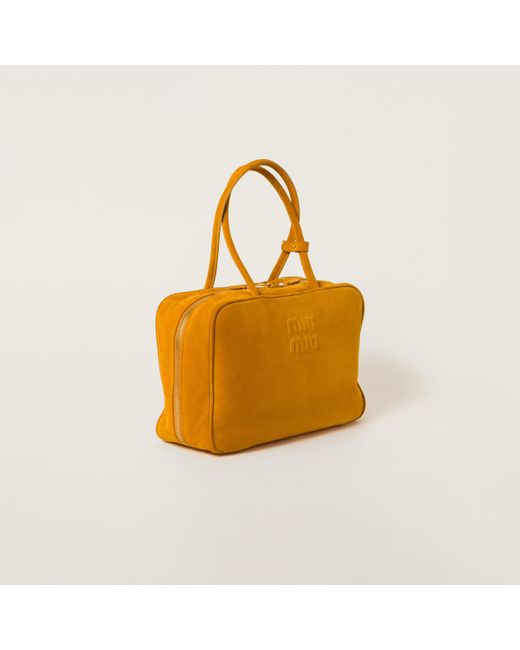 Miu Miu Orange Suede Beau Bag