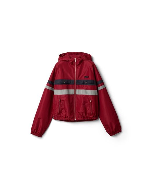 Miu Miu Red Technical Fabric Blouson Jacket