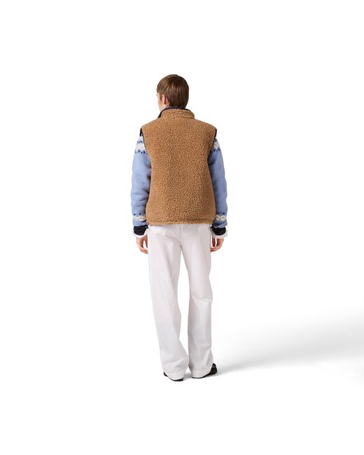 Miu Miu Brown Teddy Down Vest With Technical Pongé