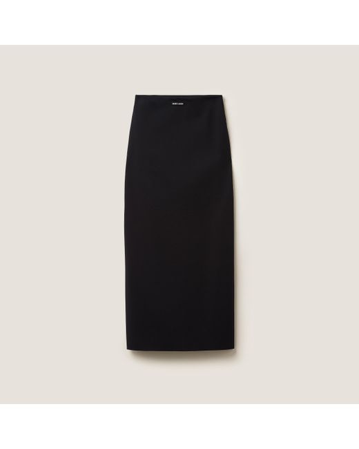Miu Miu Black Stretch Jersey Skirt
