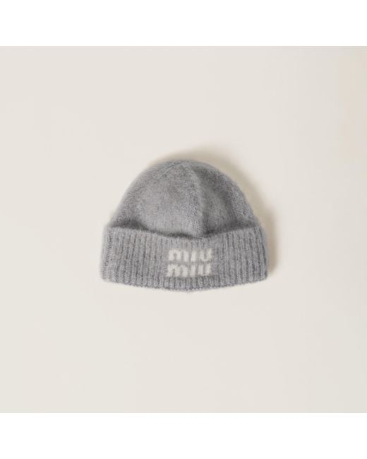 Miu Miu Gray Mohair Beanie