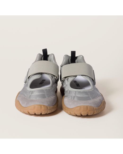 TYRE SNEAKERS IN OFF WHITE TECHNICAL FABRIC AND SUEDE WITH STICKER main image 1