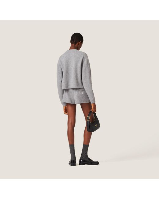 Miu Miu Gray Wool And Cashmere Shorts