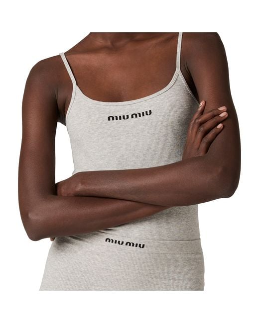 Miu Miu White Seamless Mélange Top